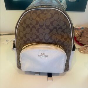 Coach Signature Brown and Cream Men's Backpack